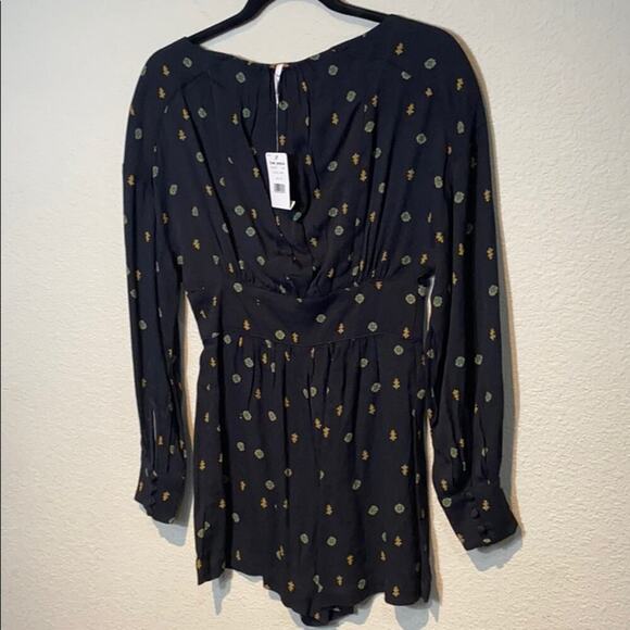 Free People Love Grows Front Button Print Romper - Picture 2 of 8